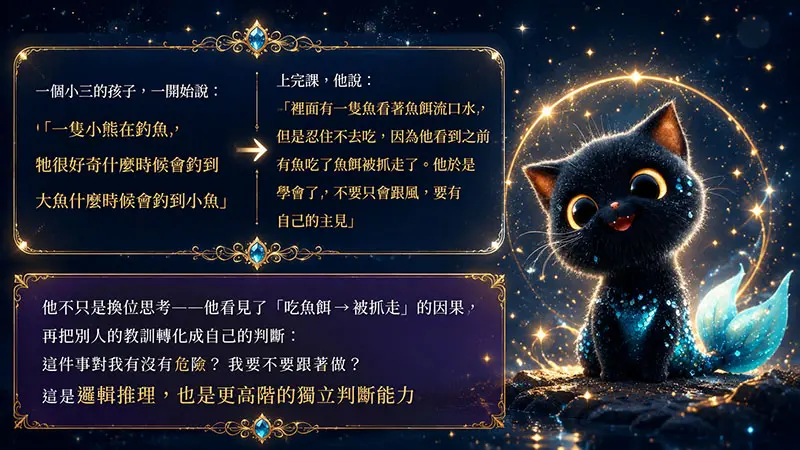 一個小三的孩子，邏輯推理與獨立判斷能力長出來了